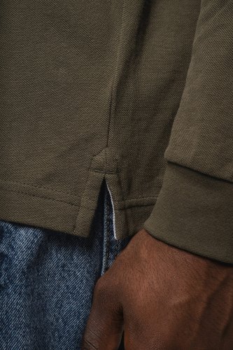 Polo piqué uomo manica lunga
