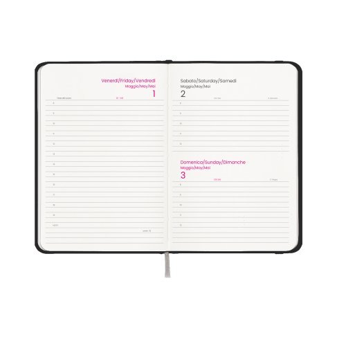 Agenda giornaliera 2027 con copertina rigida in cartoncino