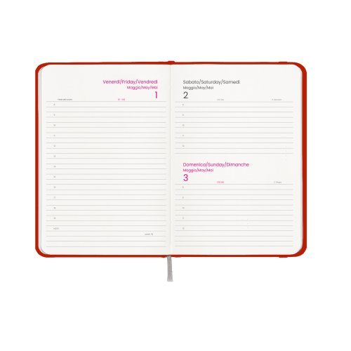 Agenda giornaliera 2027 con copertina rigida in cartoncino