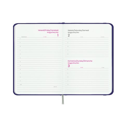 Agenda giornaliera 2027 con copertina rigida in cartoncino