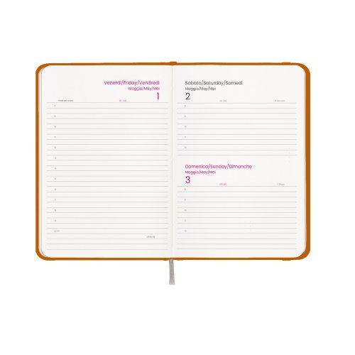 Agenda giornaliera 2027 con copertina rigida in cartoncino