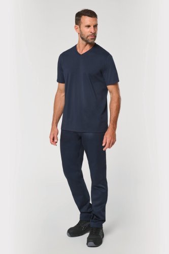 T-shirt ecosostenibile antibatterica con scollo a v uomo