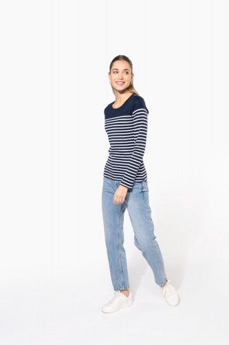 Maglia donna alla marinara breton manica lunga