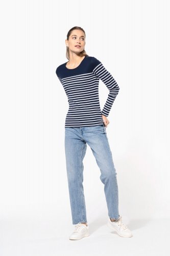 Maglia donna alla marinara breton manica lunga