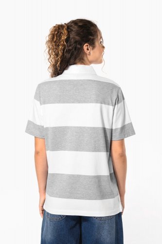 Polo rugby a righe maniche corte unisex