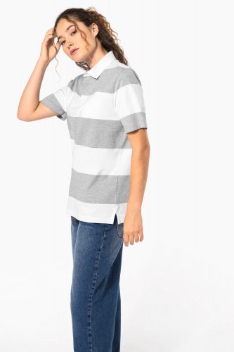 Polo rugby a righe maniche corte unisex