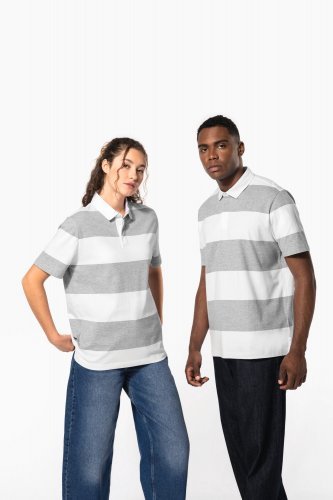 Polo rugby a righe maniche corte unisex