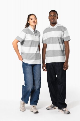 Polo rugby a righe maniche corte unisex