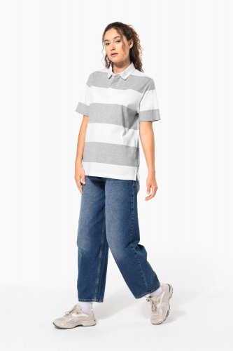Polo rugby a righe maniche corte unisex