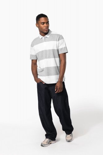 Polo rugby a righe maniche corte unisex