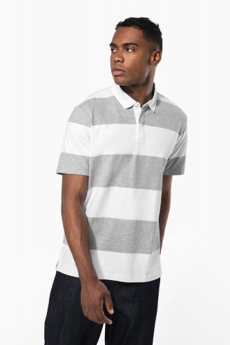 Polo rugby a righe maniche corte unisex