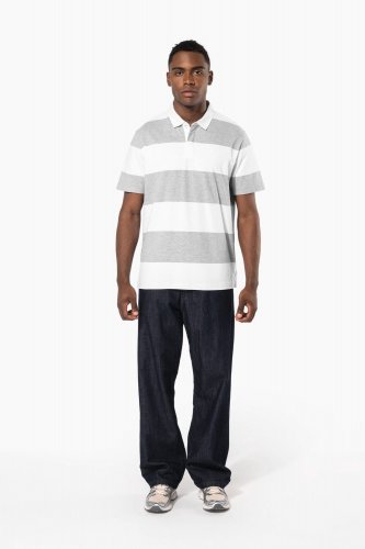Polo rugby a righe maniche corte unisex