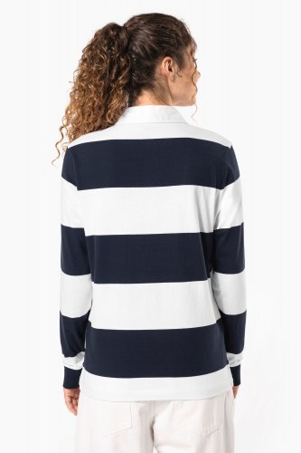 Polo rugby a righe maniche lunghe unisex