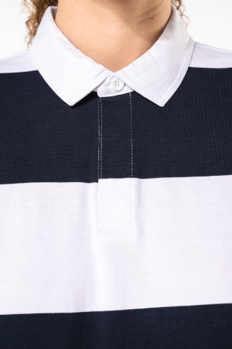 Polo rugby a righe maniche lunghe unisex