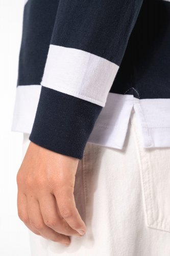 Polo rugby a righe maniche lunghe unisex