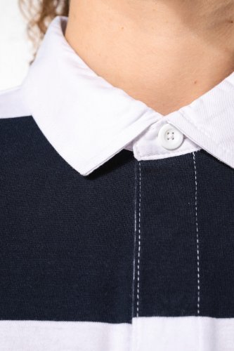 Polo rugby a righe maniche lunghe unisex