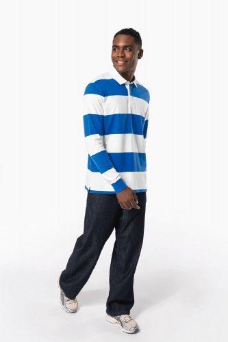 Polo rugby a righe maniche lunghe unisex