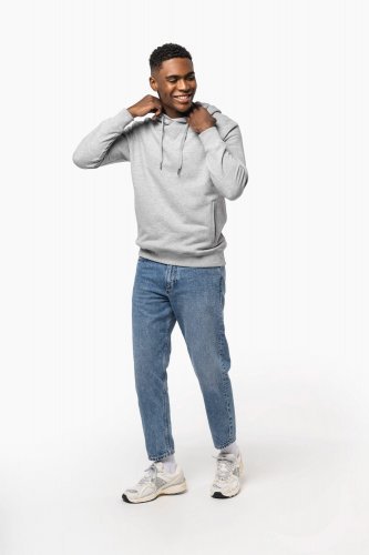 Felpa unisex ecosostenibile con cappuccio non garzata
