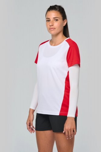 T-shirt donna sportiva bicolore ecosostenibile