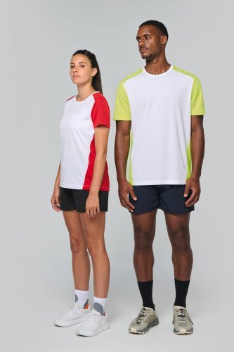 T-shirt donna sportiva bicolore ecosostenibile