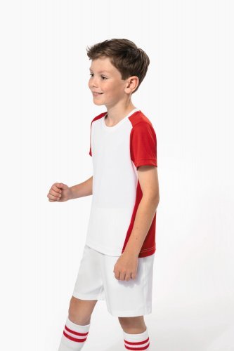 T-shirt bambini sportiva bicolore ecosostenibile
