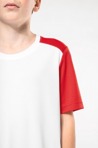 T-shirt bambini sportiva bicolore ecosostenibile