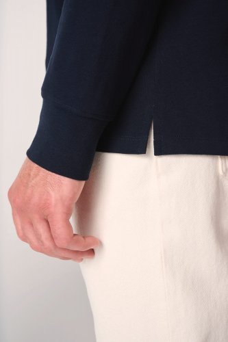 Polo piqué manica lungo uomo