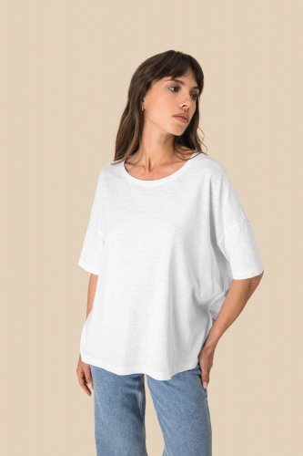 T-shirt slub donna ecosostenibile oversize