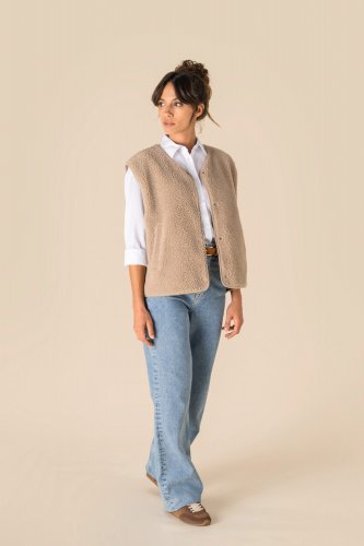 Giacca donna in sherpa senza maniche