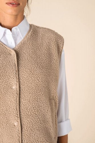 Giacca donna in sherpa senza maniche