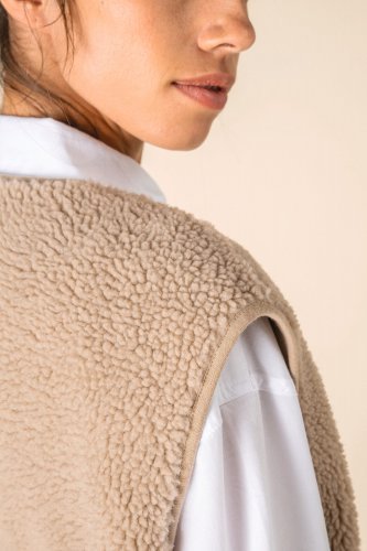Giacca donna in sherpa senza maniche