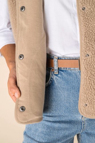 Giacca donna in sherpa senza maniche