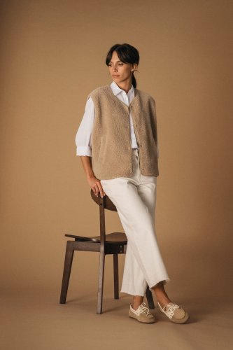 Giacca donna in sherpa senza maniche