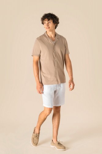 Camicia uomo ecosostenibile slavata a maniche corte