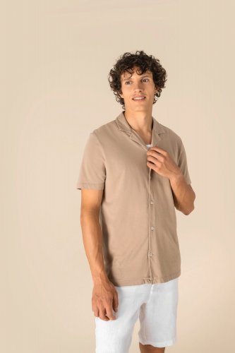 Camicia uomo ecosostenibile slavata a maniche corte