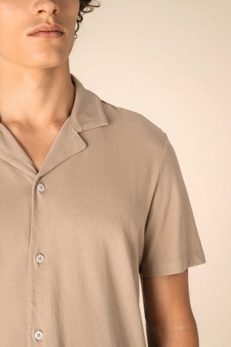 Camicia uomo ecosostenibile slavata a maniche corte