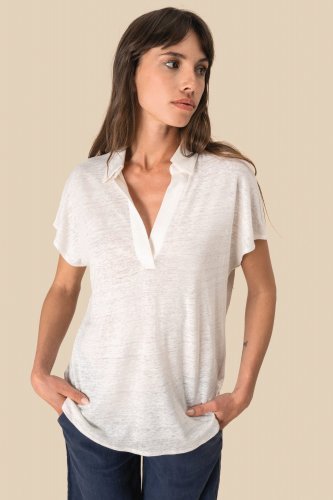 Polo donna in lino