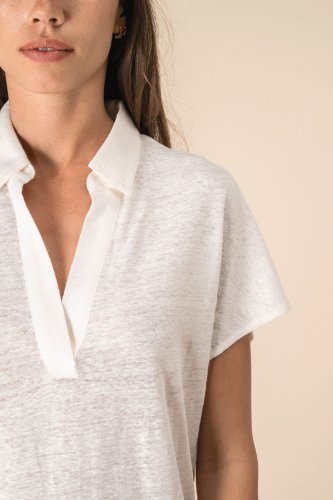 Polo donna in lino