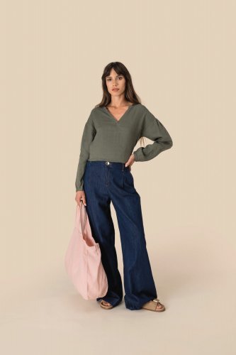 Blusa donna in lino