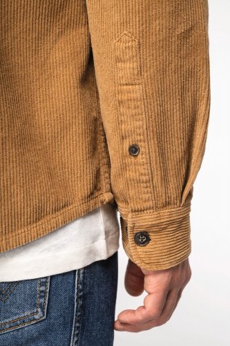 Sovracamicia uomo slavata ecosostenibile in velluto a costine