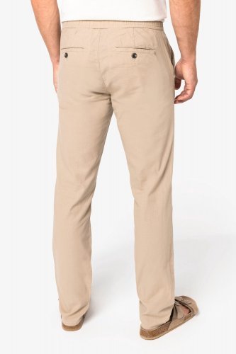 Pantaloni uomo ecosostenibili in lino e cotone bio