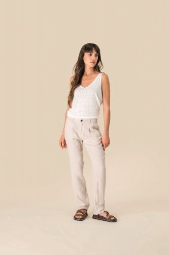 Pantalone donna in lino