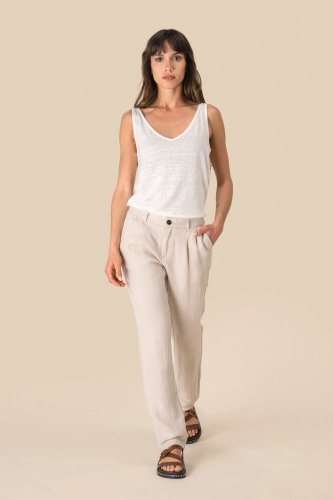 Pantalone donna in lino