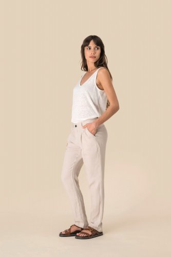 Pantalone donna in lino