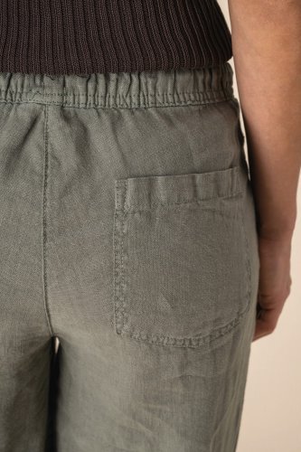 Pantalone donna slavato in lino