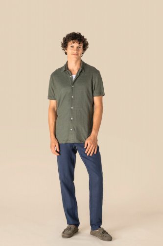 Camicia uomo a maniche corte in lino