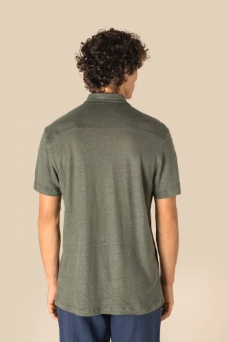 Camicia uomo a maniche corte in lino