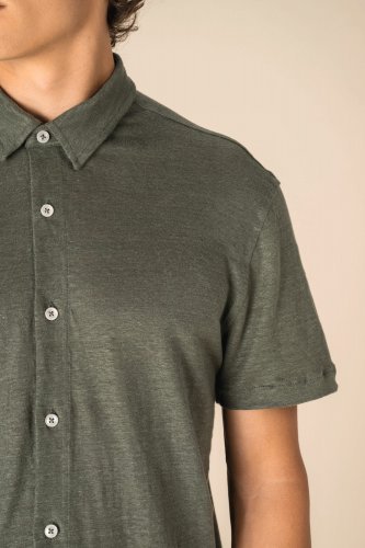 Camicia uomo a maniche corte in lino