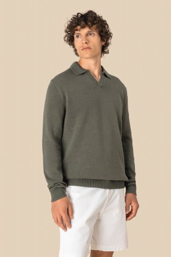 Maglione da uomo con colletto a polo
