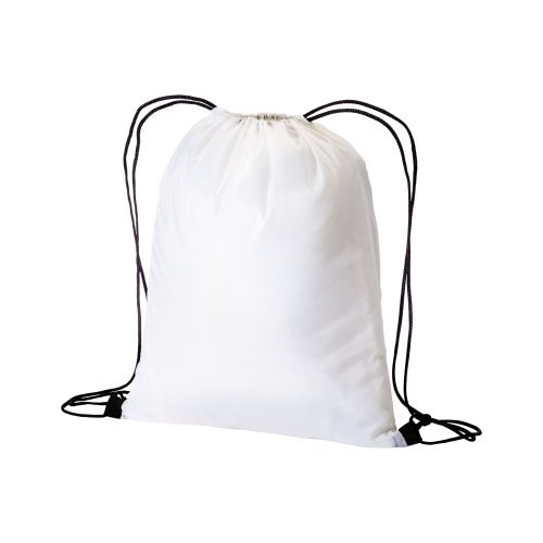 Zainetto bianco in poliestere 210 t con chiusura a strozzo